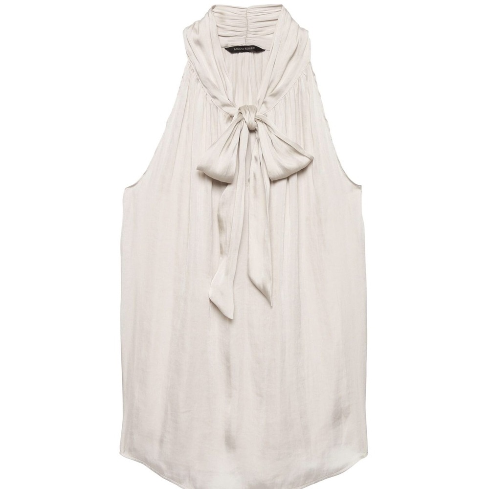 Banana Republic satin tie-neck blouse